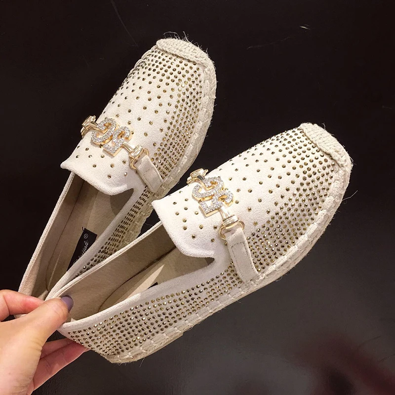 Стразы изысканная пряжка декоративная бархатная обувь в рыбацком стиле женская