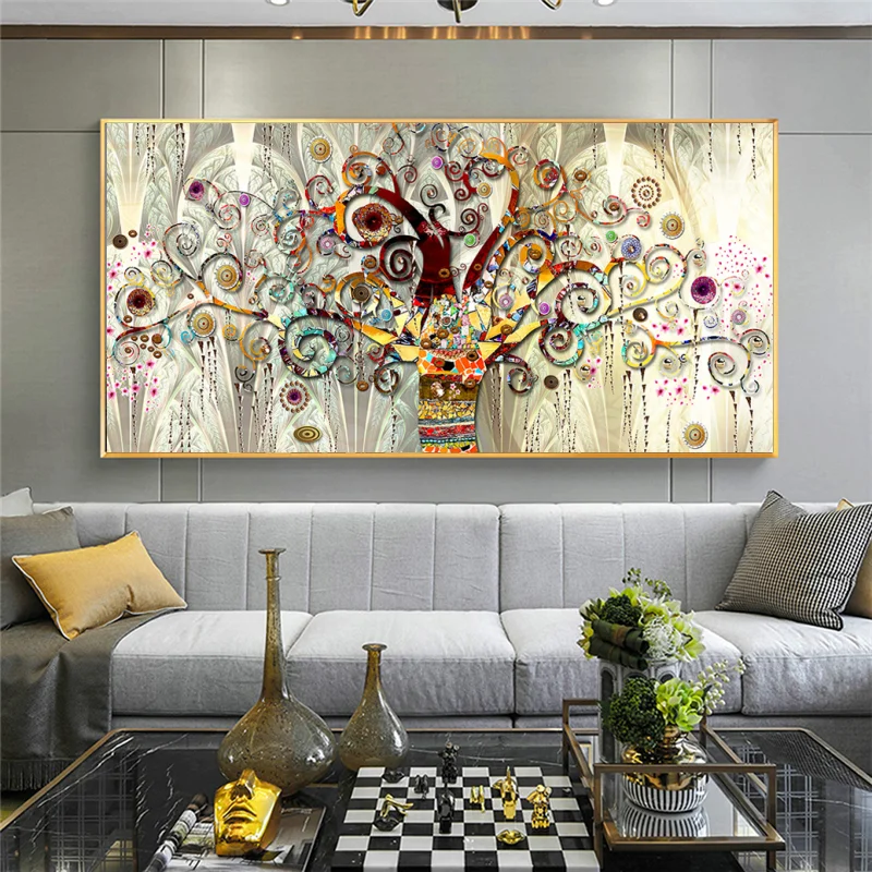 

Gustav Klimt Tree of Life Classical Art Oil Paintings Print on Canvas Art Posters And Prints Klimt Famous Art Pictures Cuadros