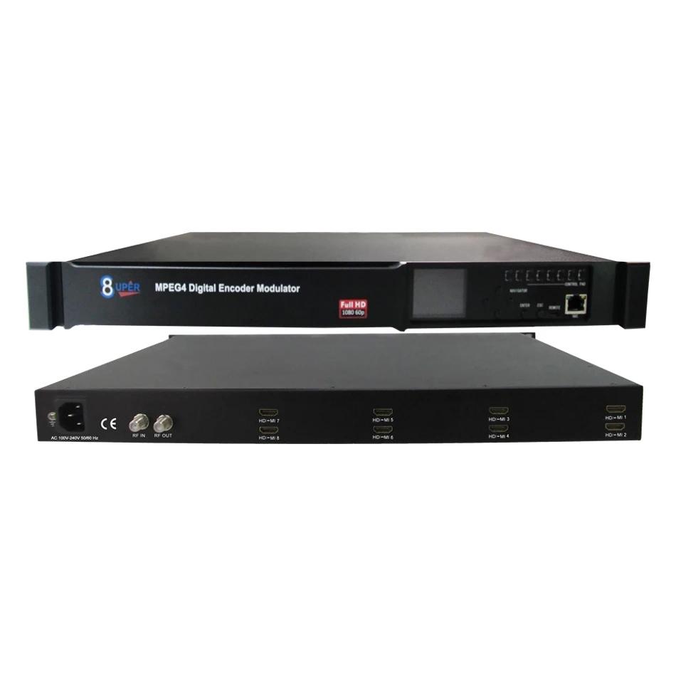 1RU 4/8 каналов DVB-T H.264 HD-MI совместимый с W-e-b Control 1080 60P цифровой энкодер модулятор EMB328WT