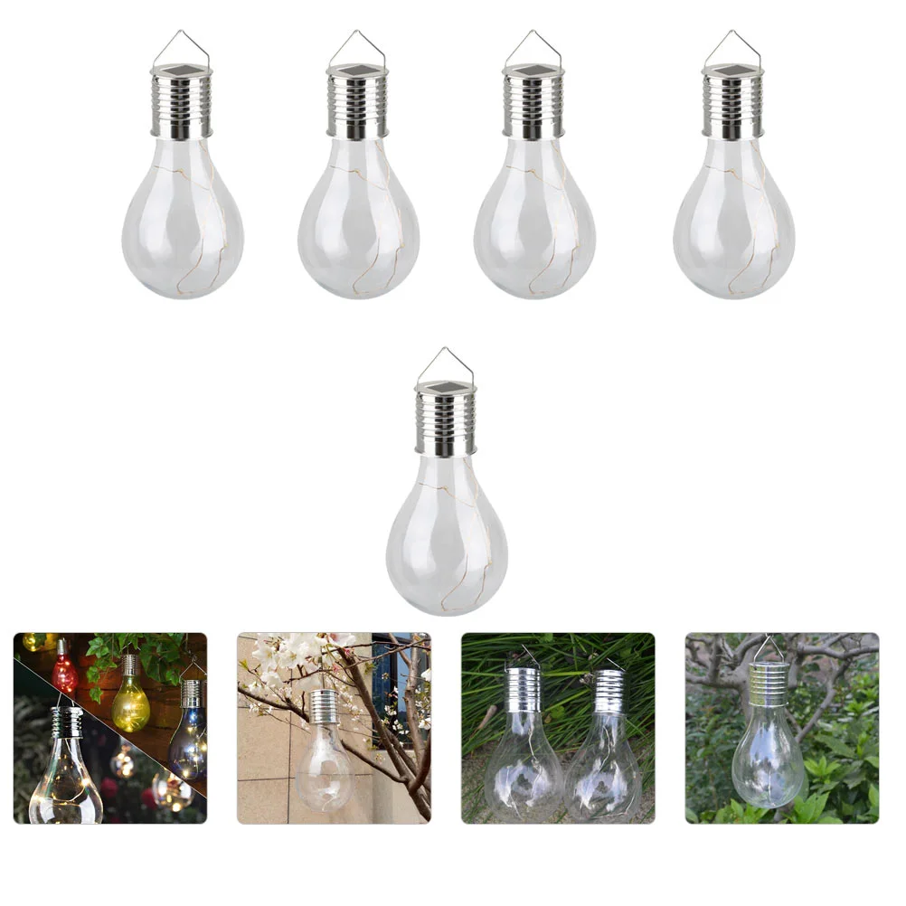 

5pcs Solar Light Bulbs Outdoor Garden Hanging LED Light Bulb for Home Yard