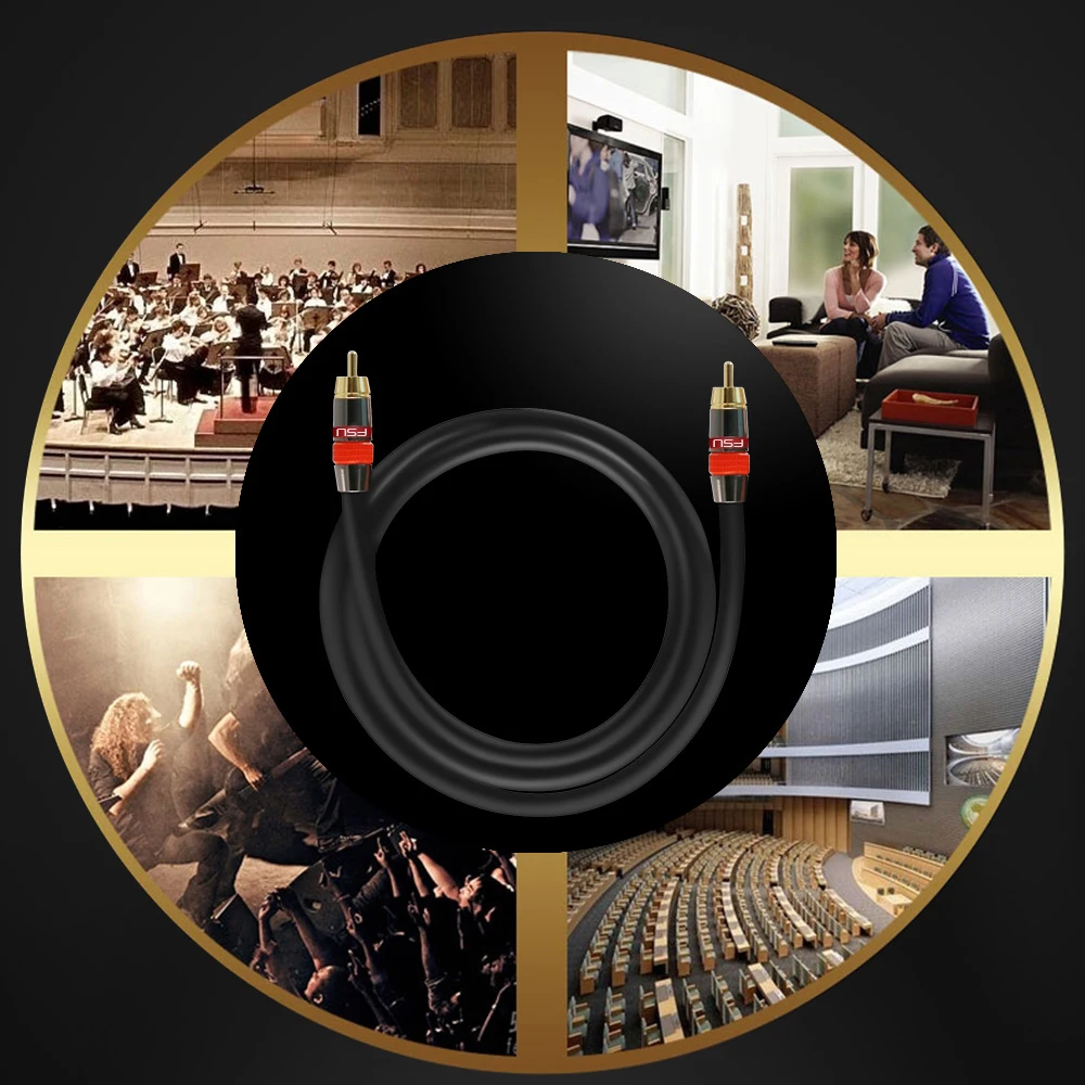 Цифровой коаксиальный кабель SPDIF RCA премиум класса стереозвук Rca мужской динамик