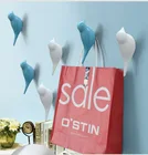 Креативные настенные крючки Украшенные птичками Kawaii древесной смолы украшение стены Спальня двери пальто крючок, крючки для пальто смолы подарок 3D животных