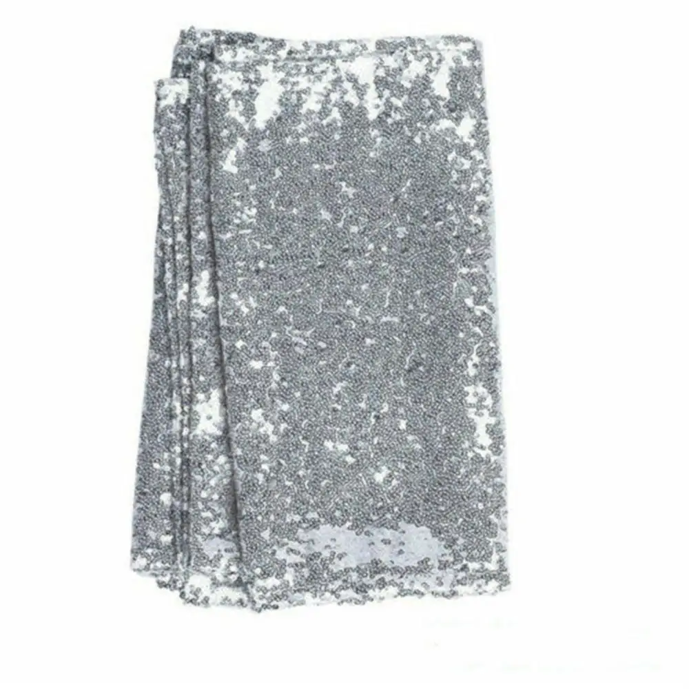 

3mm Table Runner Glitter Silver Sequin Cloth Sparkly Wedding Party Decor #EO15