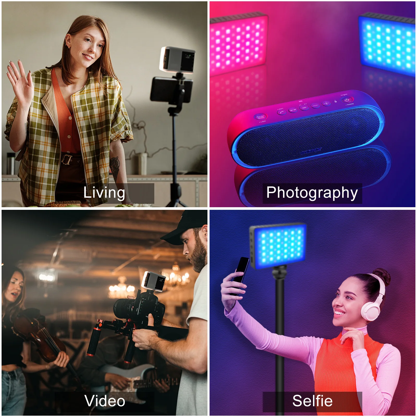 Вспышка для фотосъемки с регулируемой яркостью RGB светильник лампа видеосъемки