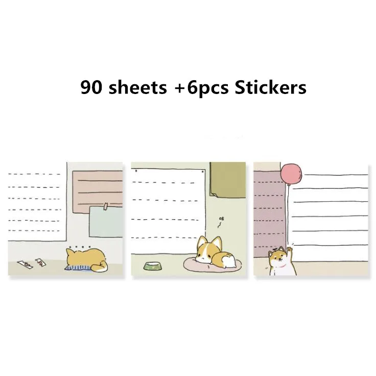 

New 90 Sheets Kawaii Japanese Style Memo Pad Note Paper Message Tabs Daily To Do List Planner Paperlaria 6pcs Free Stickers