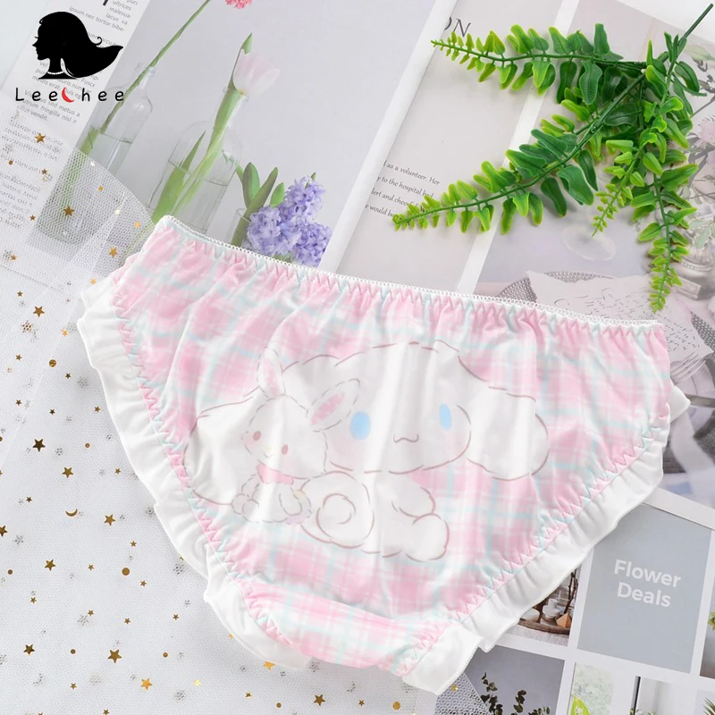 Японские трусики LEECHEE из молочного шелка дамское нижнее белье с милым рисунком