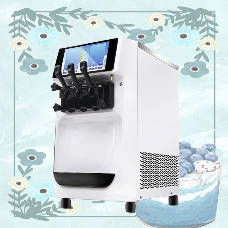 

110V 220V Ice Cream Machine Powerful Puffing Pump 10 Inch Large Screen Smart Ice Cream Machine 2 Compressors