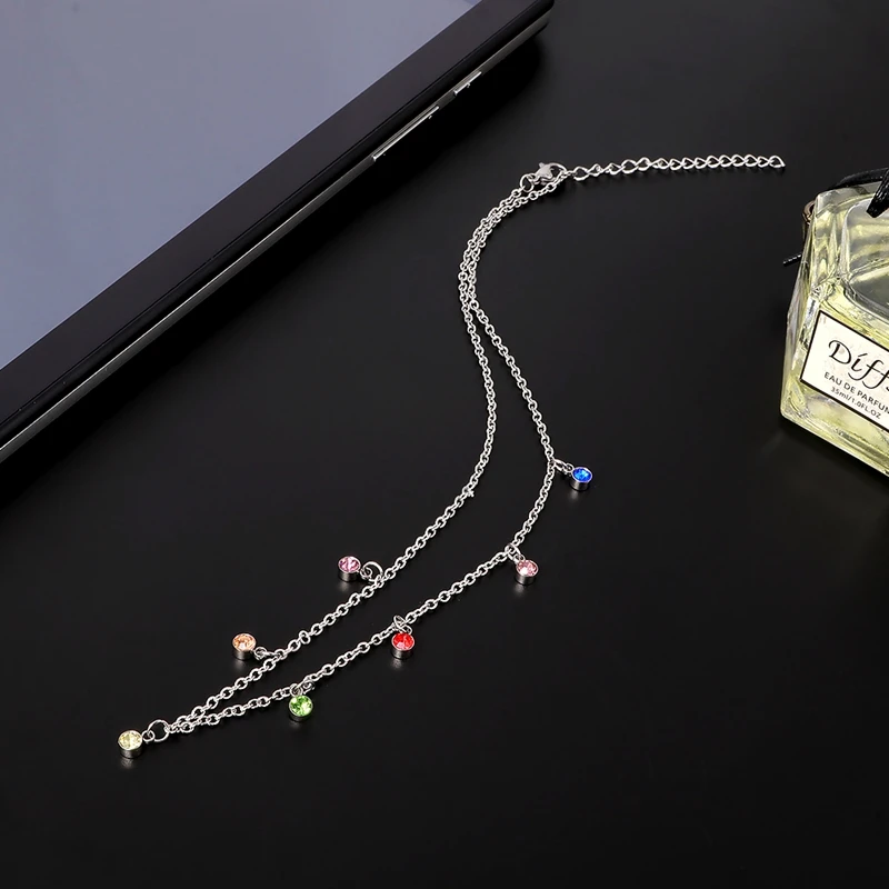 Ожерелье-чокер женское с разноцветными кристаллами | Украшения и аксессуары