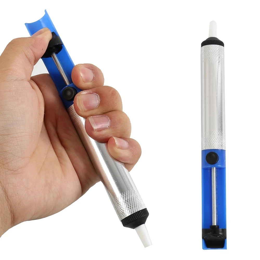 

Aluminium Solder Sucker Desoldering Pump Tool Removal Device Blue Vacuum Soldering Iron Desolder Hand Welding Tool Iron