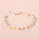 Корейский чокер с маргариткой, милое кружевное цветочное ожерелье, простое модное ожерелье для женщин и девушек, характерное летнее ювелирное изделие, подарки