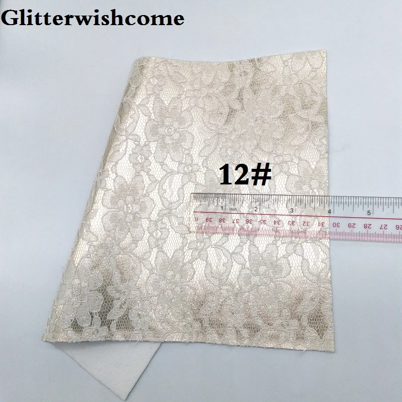 Glitterwishcome 21X29 см A4 размер винил для бантов металлик Синтетическая кожа со стеганым кружевом искусственная кожа листы для бантов, GM093A