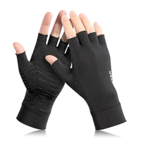 anti skid cycling gloves fingerless relieving edema of joints antibacterial copper fiber training and rehabilitation gloves