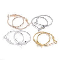 10pcs 20 25 30 40 50mm gold circle round hoop earrings hooks earring findings for diy jewelry making accessories supplies