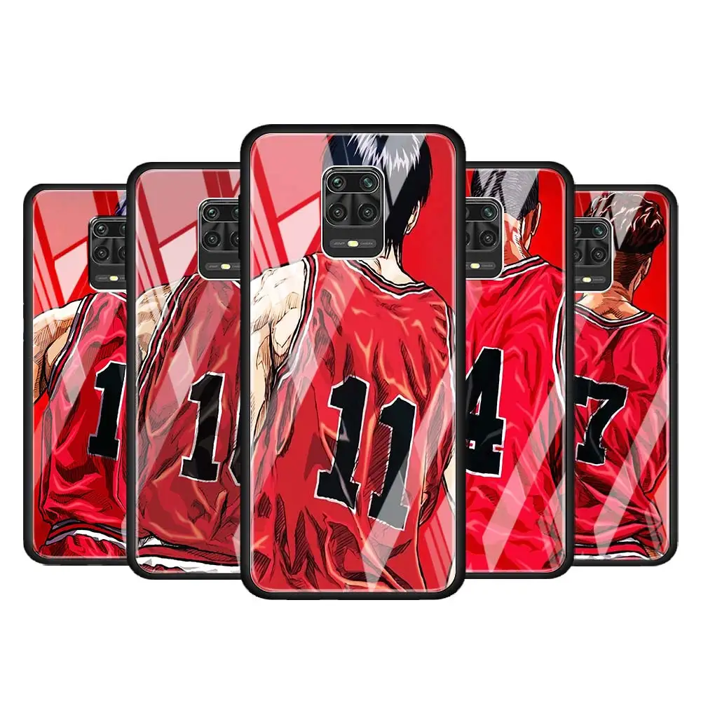 

Slam dunk Sakuragi for Xiaomi Redmi Note 10 Pro Max 10S 9T 9S 9 8T 8 7 Pro 5G Luxury Tempered Glass Phone Case Cover