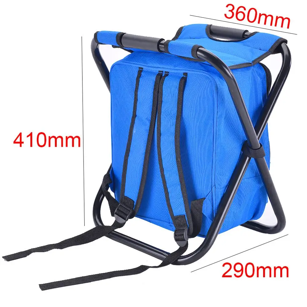 

Foldable Fishing Chair Picnic Camping Chair 2-In-1 Backpack Chair Portable Ice Pack Chair for Outdoor Camping Equipment