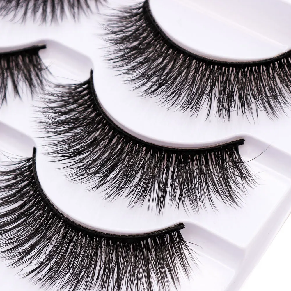 

5 Pairs 3D Faux Mink Handmade Fake Eyelashes Natural Long Thick Daily Makeup Thick Cross Eyelashes Lashes Makeup Tools Eyelashe