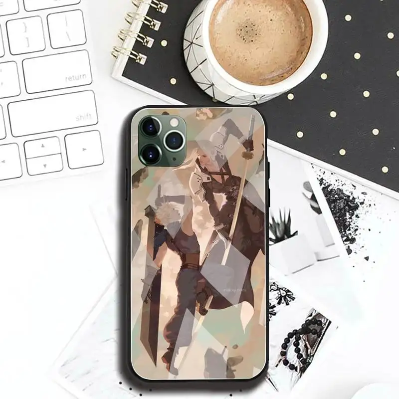 

HUAGETOP final fantasy 7 Phone Case Tempered Glass For iPhone 11 Pro XR XS MAX 8 X 7 6S 6 Plus SE 2020 case