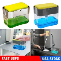 kitchen brush dishwashing transparent bath soap cleaner dispenser container scouring pad dishwashing brush soap liquid box