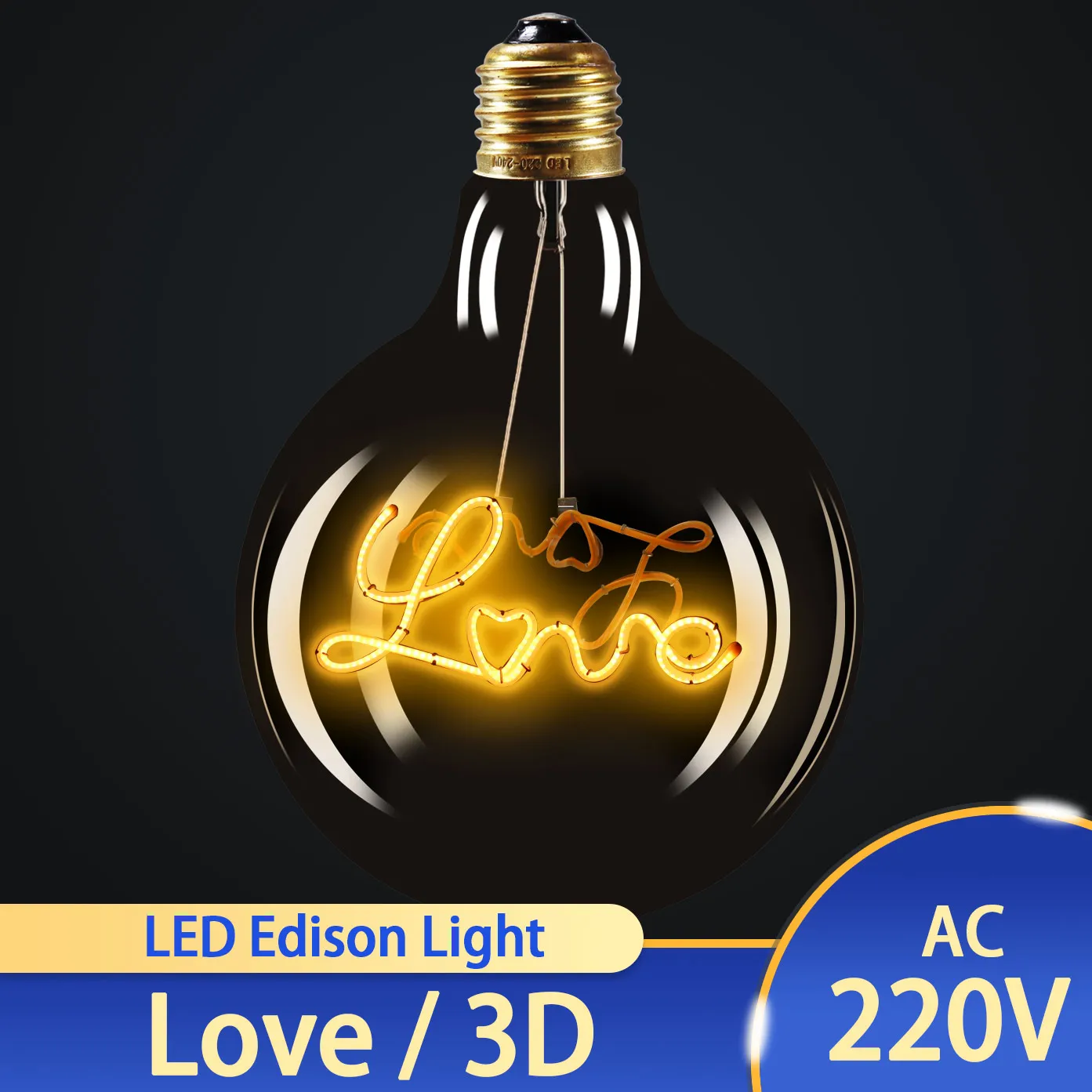 

Retro incandescent edison bulb led filament G125 G95 ST64 A60 110V 220V E27 led bulb 3D Decoration vintage glass lighting decor