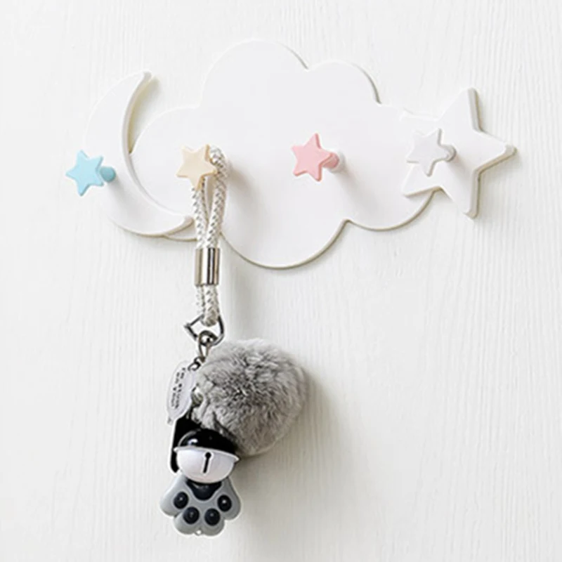 

Adhesive Hook Moon Cloud Househeld Hanger Decoration Kitchen Star Wall Mounted Room Shape Children Cute Nail free Accessories