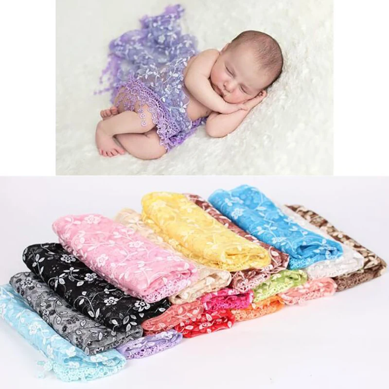Accesorios de maternidad para beb&eacute; reci&eacute;n nacido, accesorios de fotograf&iacute;a, edred&oacute;n de 10 colores, manta de flores para ni&ntilde;a-0