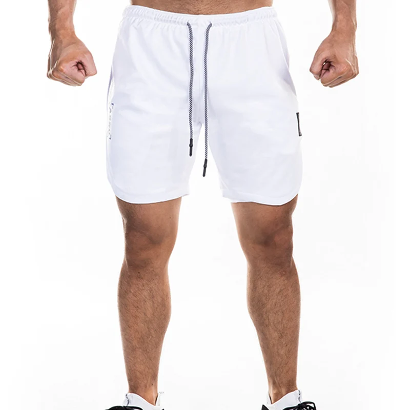 White Sports Shorts TWTOPSE, мужские спортивные шорты, быстросохнущие, для велоспорта, MTB, горного велосипеда, для спуска, для велоспорта, короткие, для тренажерного зала, для пробежки, тренировочные, 2 в 1, с карманом - Цвет: White Sports Shorts