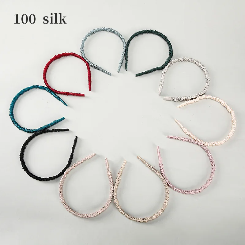 Женская повязка на голову из чистого шелка тутового шелкопряда удобная и мягкая