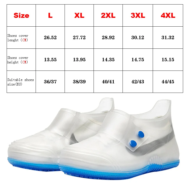 Transparent Covers Shoes Waterproof Rain Covers Shoes Unisex Button Anti Slip Shoes Accessories 2021 New Couples Reusable Covers