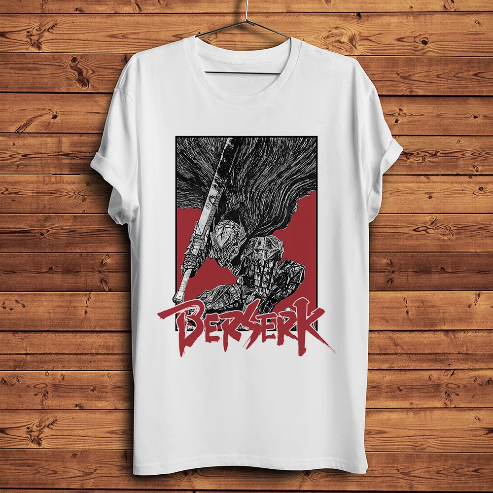 

Забавная футболка Berserk с аниме, мужская летняя новая белая Повседневная футболка с коротким рукавом, уличная футболка унисекс