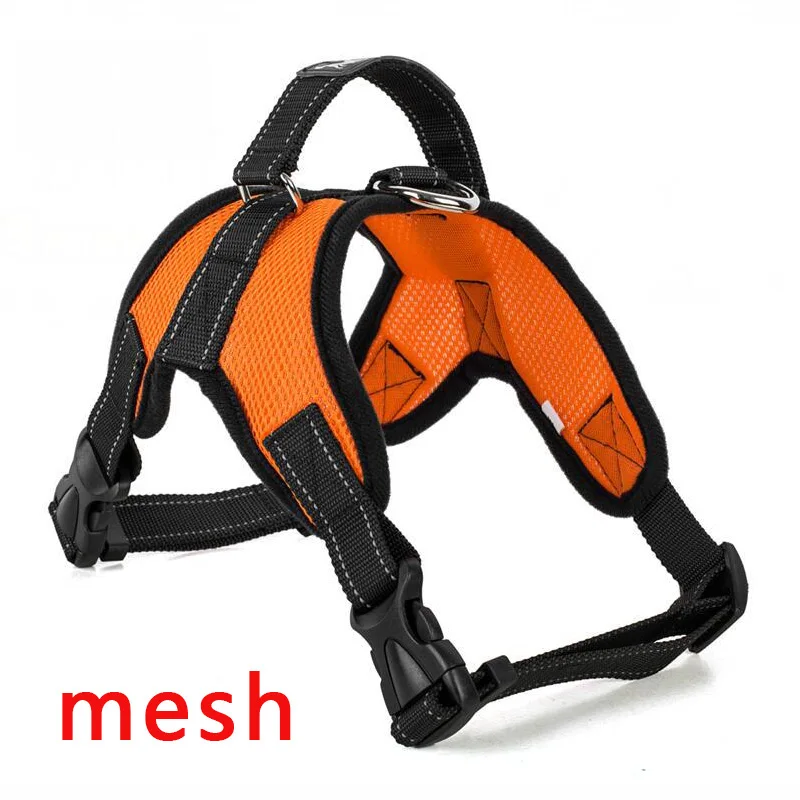 Mesh orange Поводок для собак розового цвета, для средних и больших собак ремни жилет XL Регулируемый не тянуть золотистый ретривер, собака принадлежности - Цвет: Mesh orange