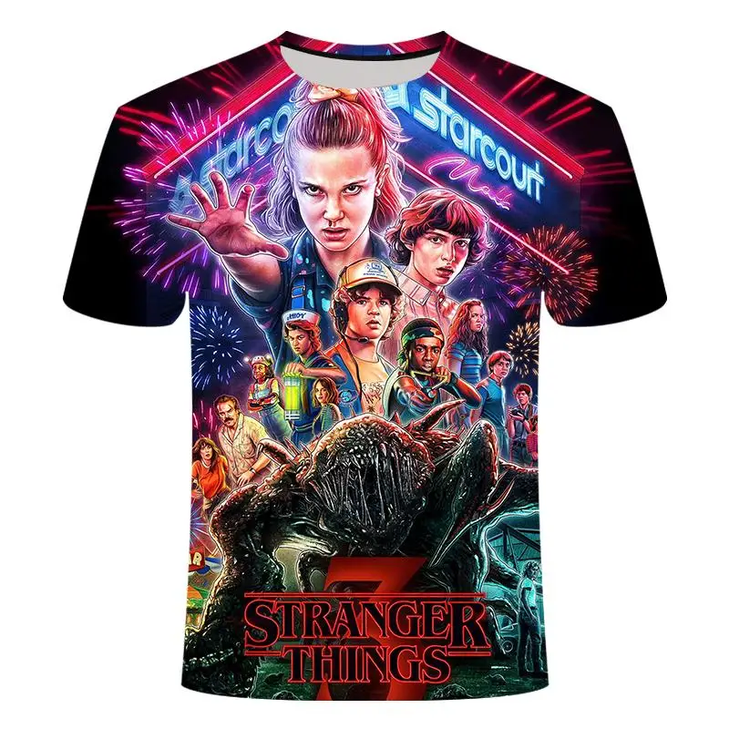 

2021 new fashion new product strange monster 3D printed T-shirt men's and women's casual short-sleeved tops