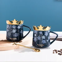creative starry sky ceramic mug with lid with spoon ceramic coffee mark milk mug tea cup office mug holiday gifts
