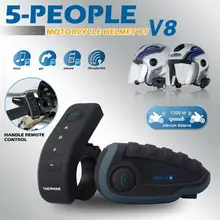 Bluetooth гарнитура для мотоциклетного шлема V8 с дистанционным