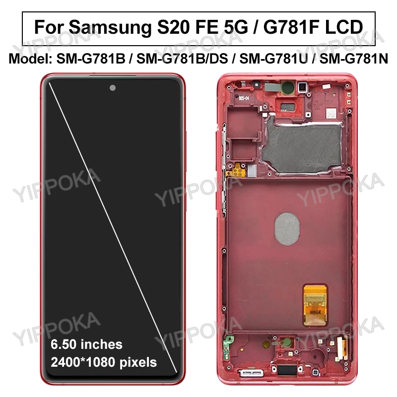 Pantalla Original para Samsung Galaxy S20 FE 4G, reemplazo de digitalizador de pantalla t&aacute;ctil LCD G780 para Galaxy S20 FE 5G-3