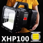 XHP100 супер яркий светодиодный Usb Перезаряжаемый двойной поисковый Фонарь ручной фонарик рабочий прожектор yunmai
