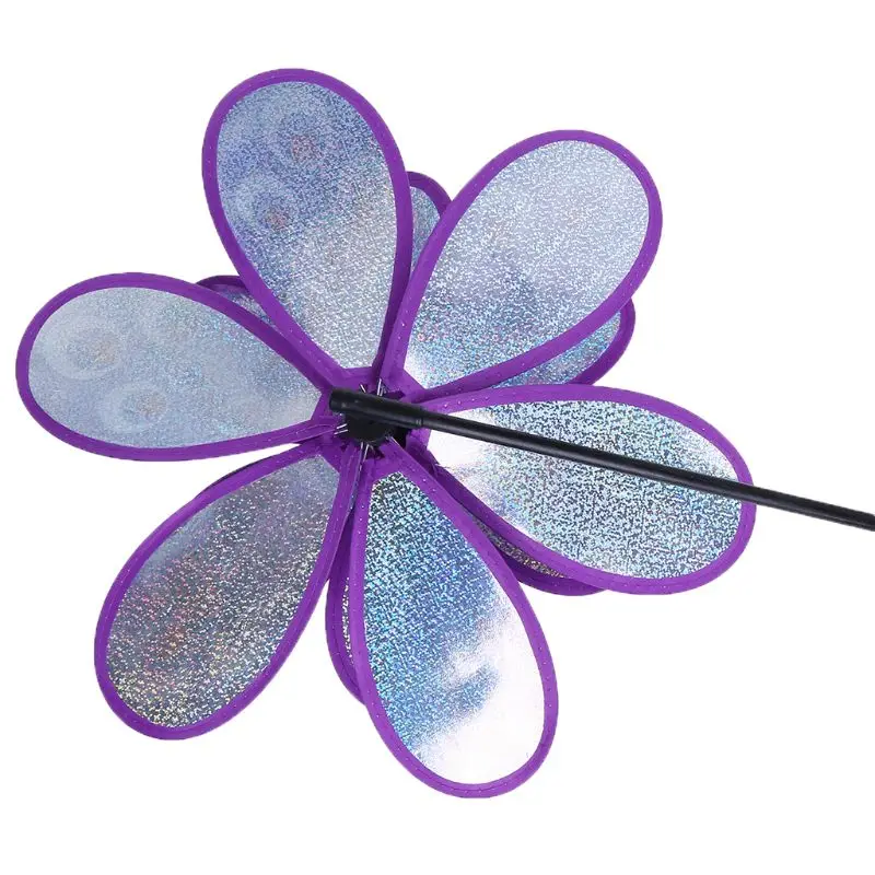 

39XB Double Layer Peacock Sequins Windmill Colorful Wind Spinner Kids Toy New