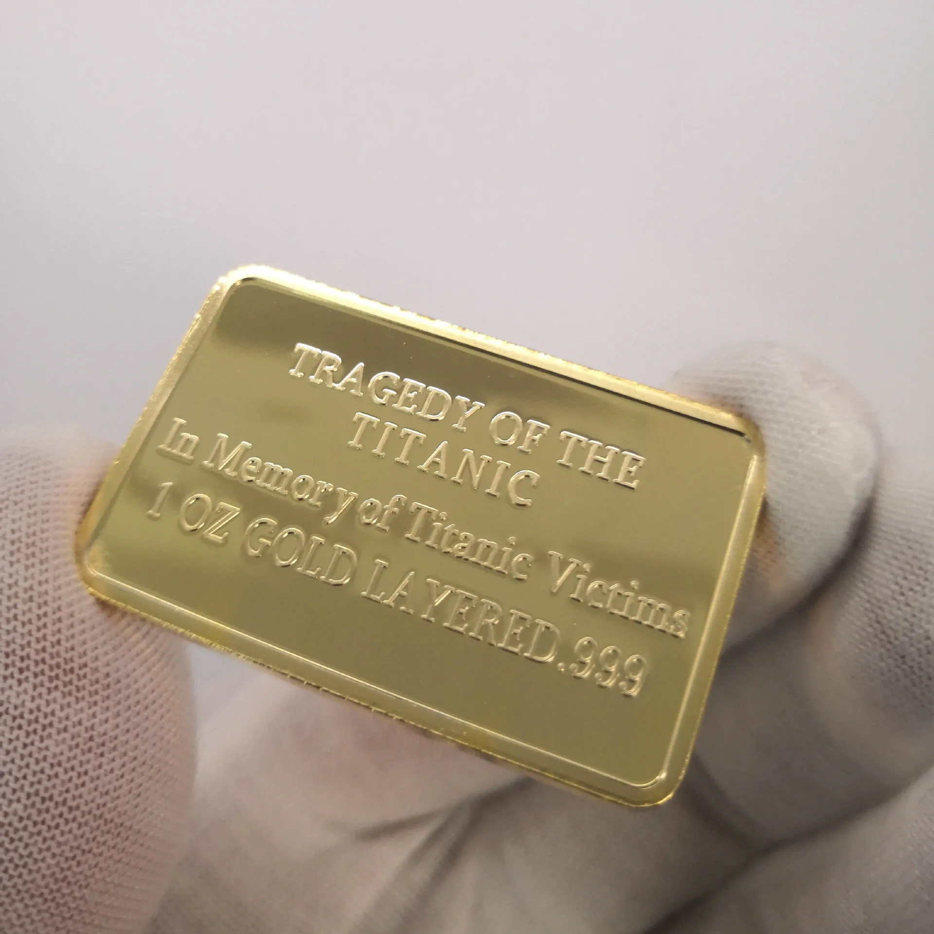 Титановая позолоченная полоса 100 юбилейный блок коллекция иностранных золотых