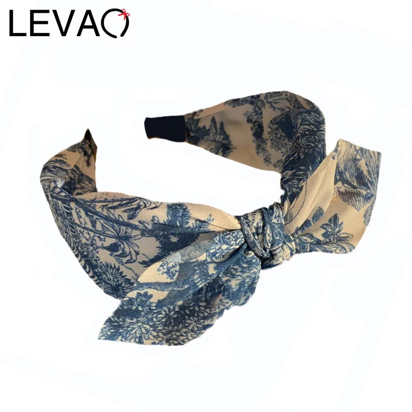 LEVAO, милый узор в горошек, украшение для волос, ободок с бантиком и заячьими ушками, повязка на голову, тюрбан для девочек, Женская повязка на голову, аксессуары для волос