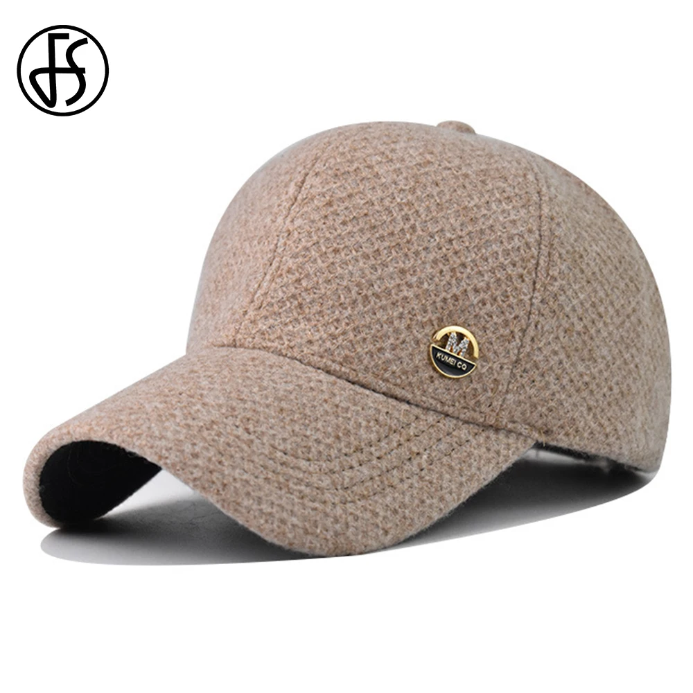 

FS 2021 High Quality Brand Winter Baseball Cap For Men Women Khaki Streetwear Designer Hats Windproof Trucker Hat Bone Masculino