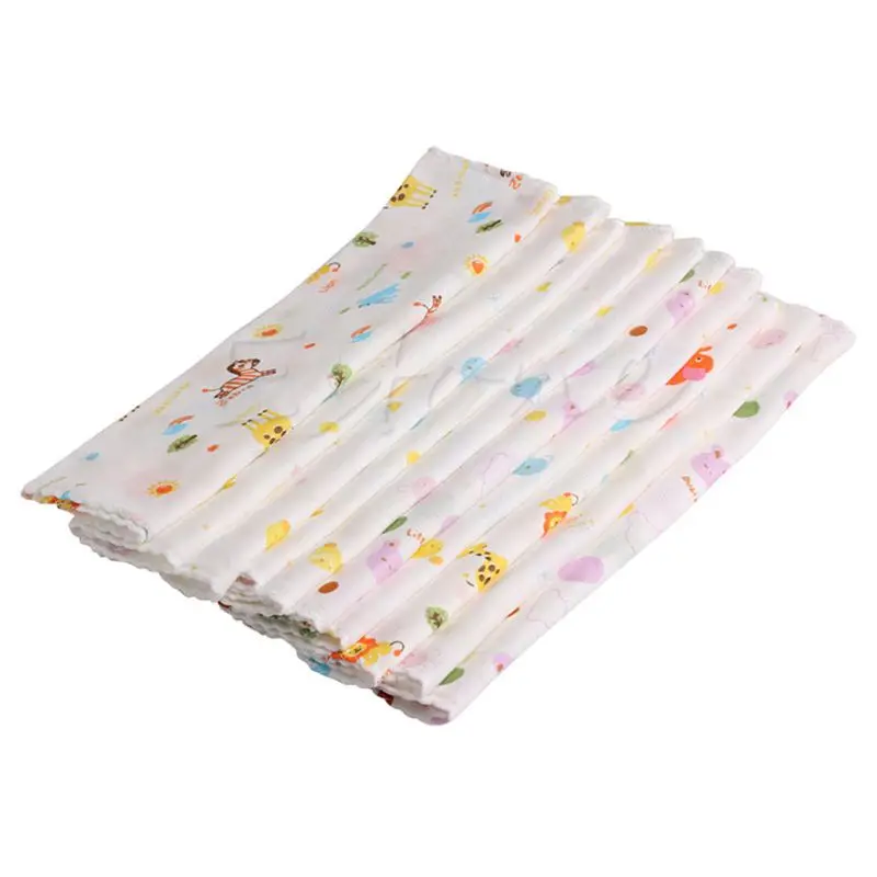 

10Pcs NewBorn Gauze Muslin Square 100% Cotton Bath Wash Baby Handkerchief Towel