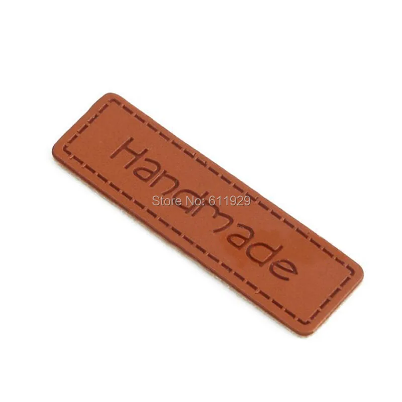 

clothing PU labels handmade labels hand made leather labels for clothing 100 pcs a lot