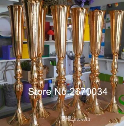 

88cm Height Silver Gold Metal Candle Holder Candle Stand Wedding Centerpiece Event Road Lead Flower Vase 10 Pcs Lot