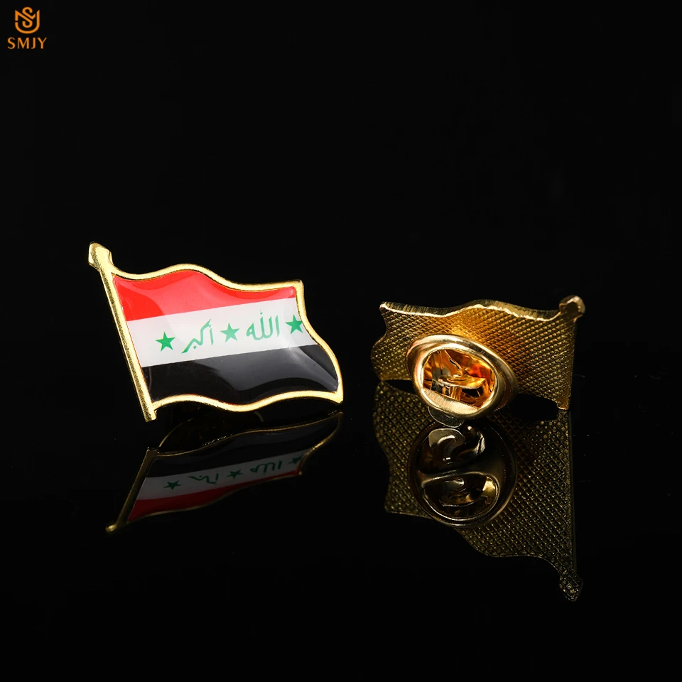 Iraq 19x21 мм мини флаг из эмали булавка позолоченная металлическая азиатская страна