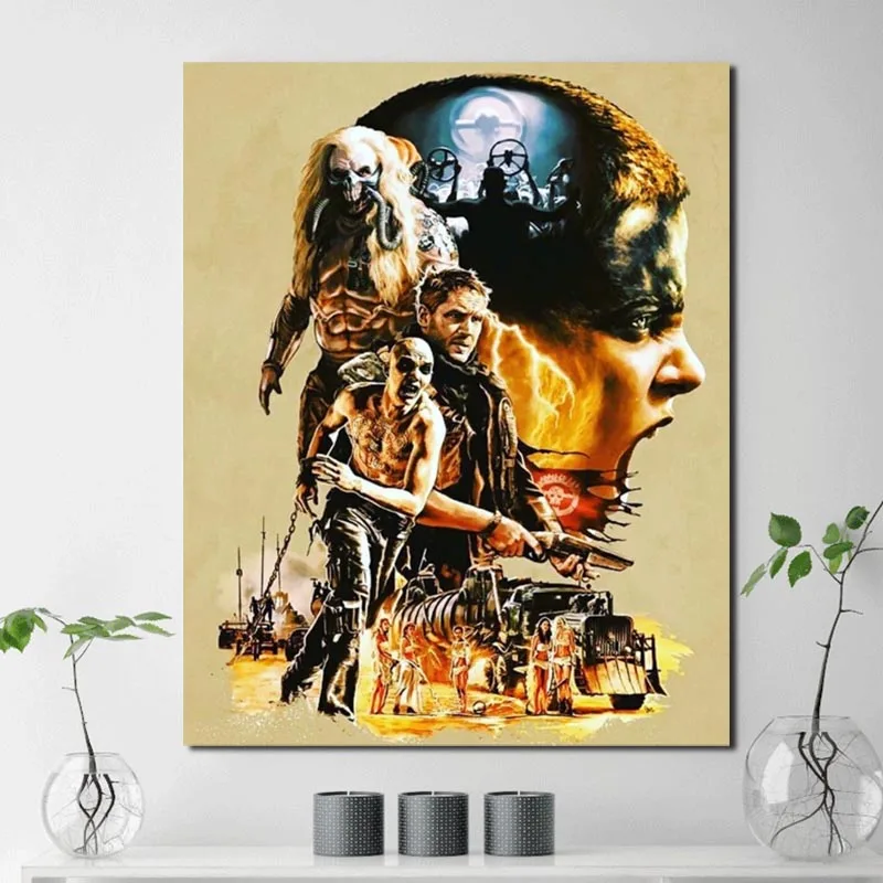 Mad Maxes Дорога ярости Смешные обои винтажное Искусство Холст Плакат Картина
