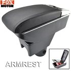 Подлокотник для Renault Dacia Duster I 2010-2015, двухслойный ящик для хранения, украшение, Стайлинг автомобиля 2013, 2014