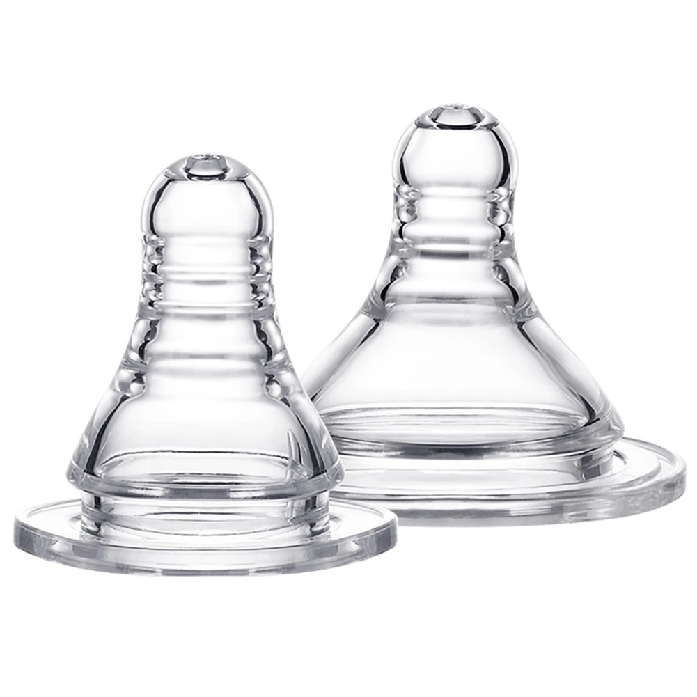 Силиконовая пустышка для новорожденных прозрачная плоская с рисунком большого