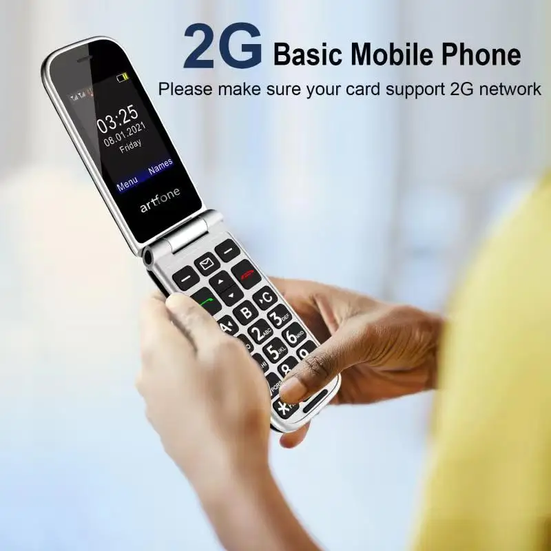 artfone f20 big button mobile phone for elderly unlocked senior mobile phone with sos emergency button1000mah battery free global shipping