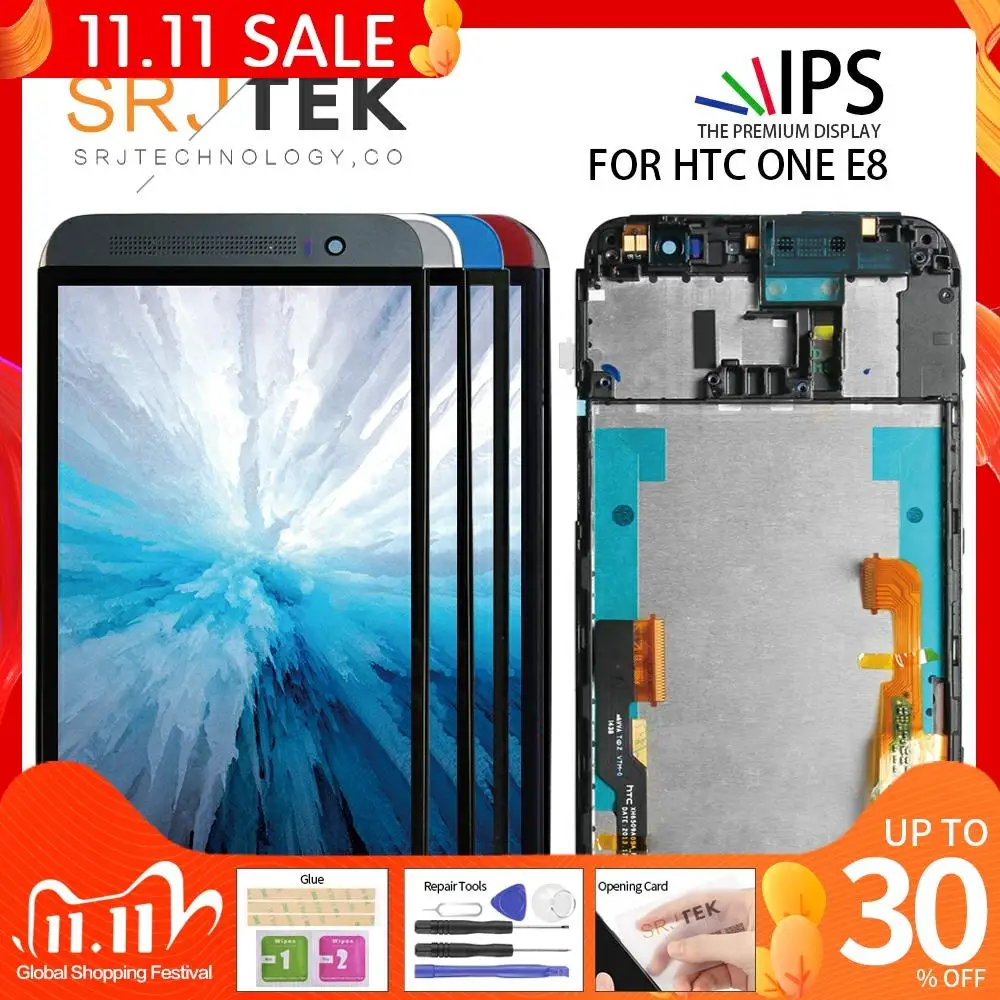 100% оригинал 5 &quotдля HTC один E8 ЖК дисплей сенсорный Экран с рамкой для Дисплей