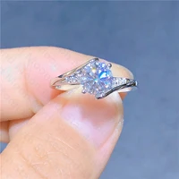 new style 925 silver inlaid moissanite ring womens ring super shiny d color vvs1