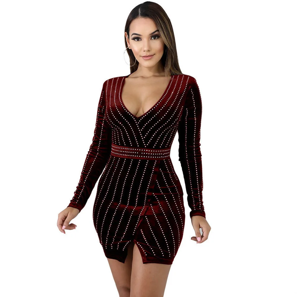 Элегантное бархатное блестящее облегающее платье стразы женское винтажное